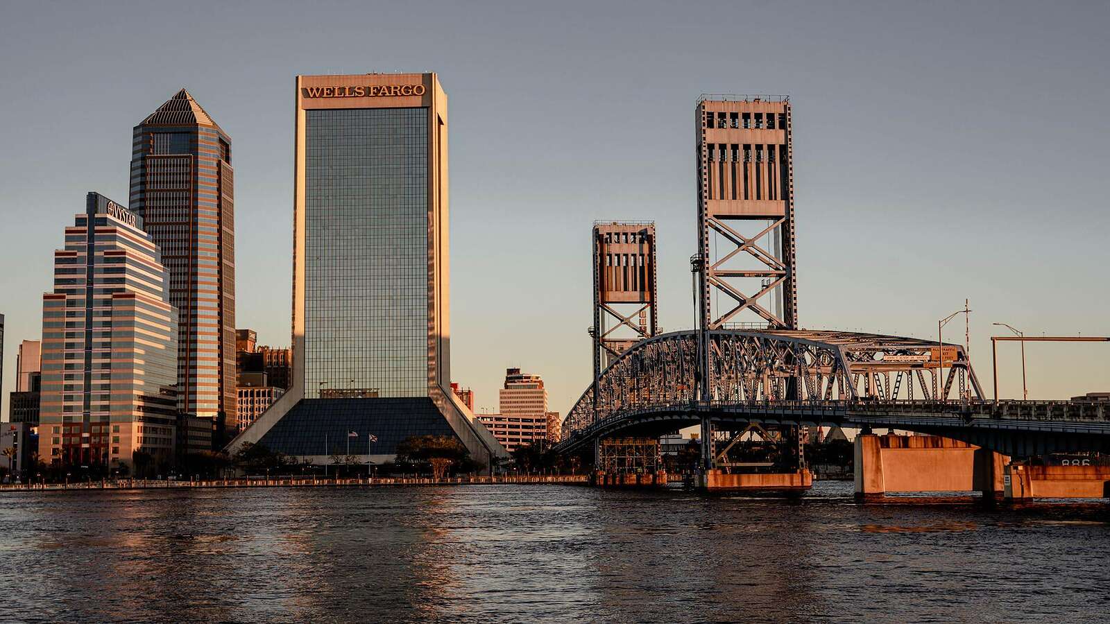 The downtown Jacksonville skyline across the St. Johns River